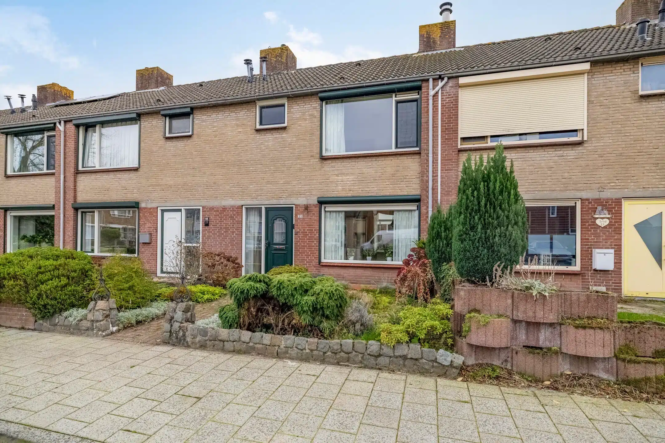 rijtjes huis in moderne straat